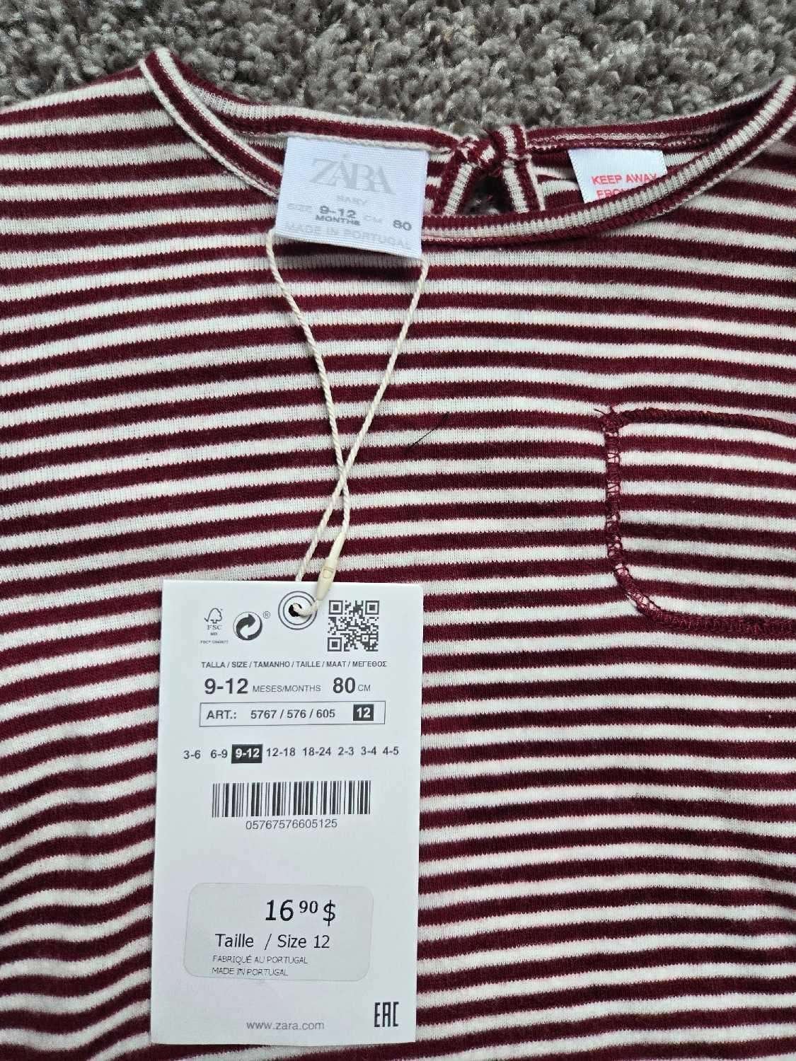 Zara 2Pcs Outfit (See Photos) (Just the Top Retail for $16.90), Kids 12 Month (9-12M)