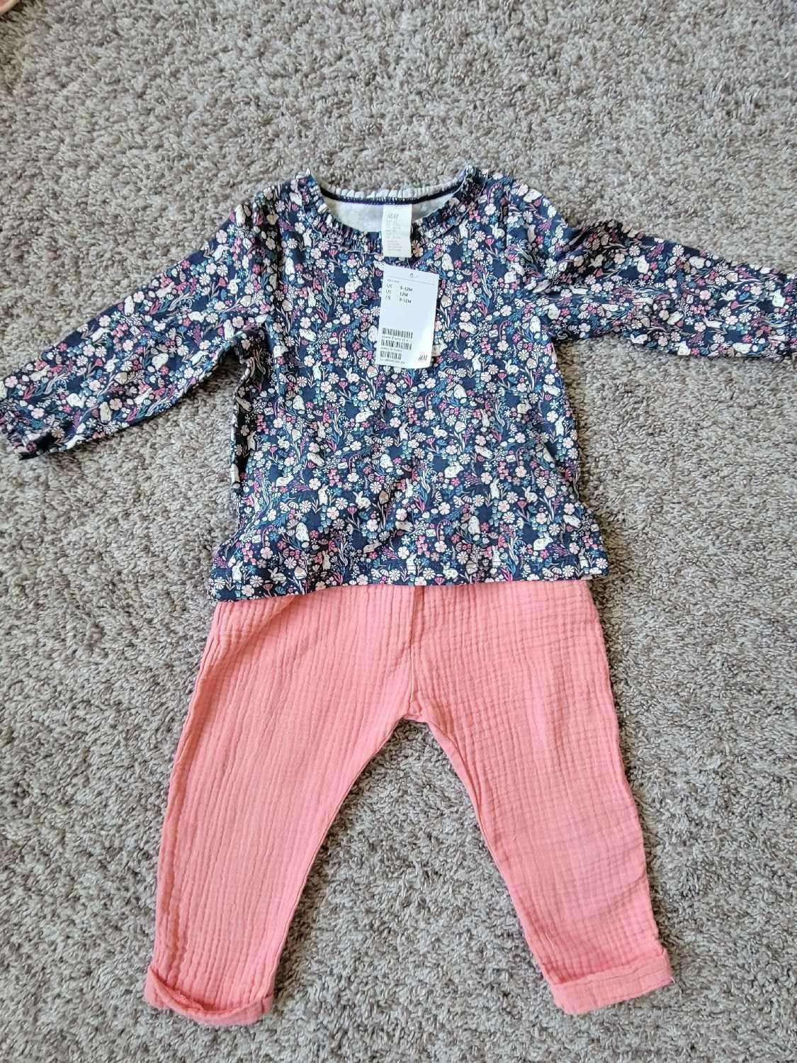 2 Pcs Outfit - New H&M Top and EUC Zara Pants 9-12 months, Kids 12 Month (9-12M)