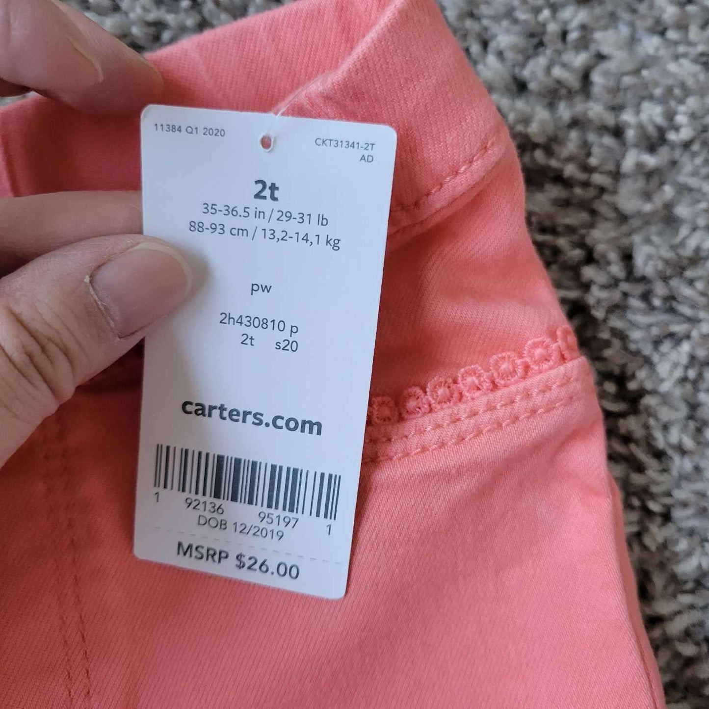 2 Carters Shorts 2T (Retail for $42), Kids 2T