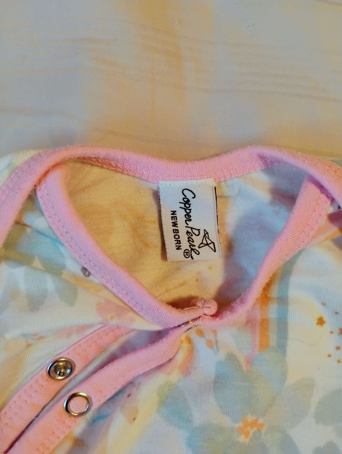 Copper pearl knotted gown newborn size whimsy print, Kids Newborn