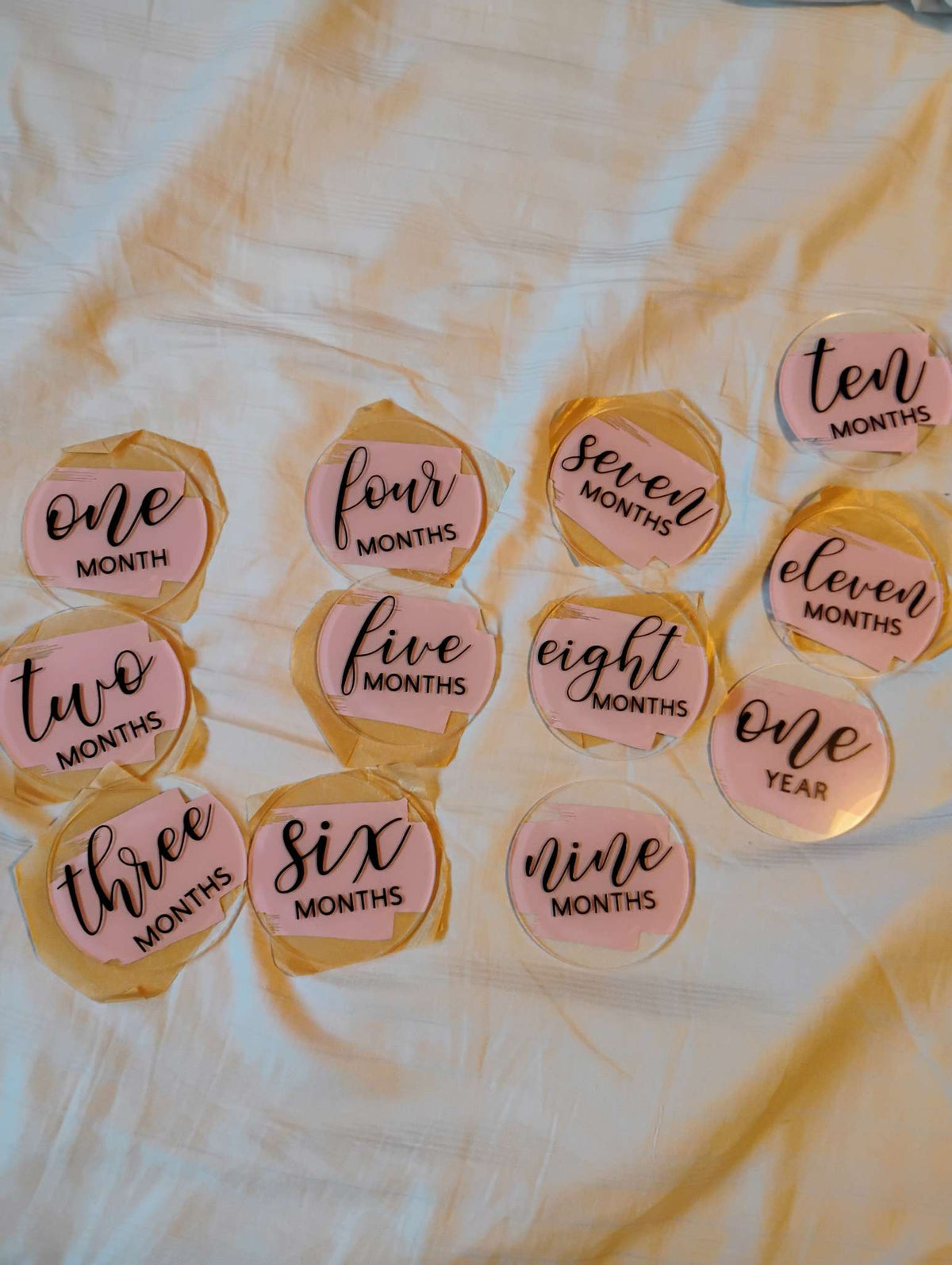 First year rose acrylic milestone month signs