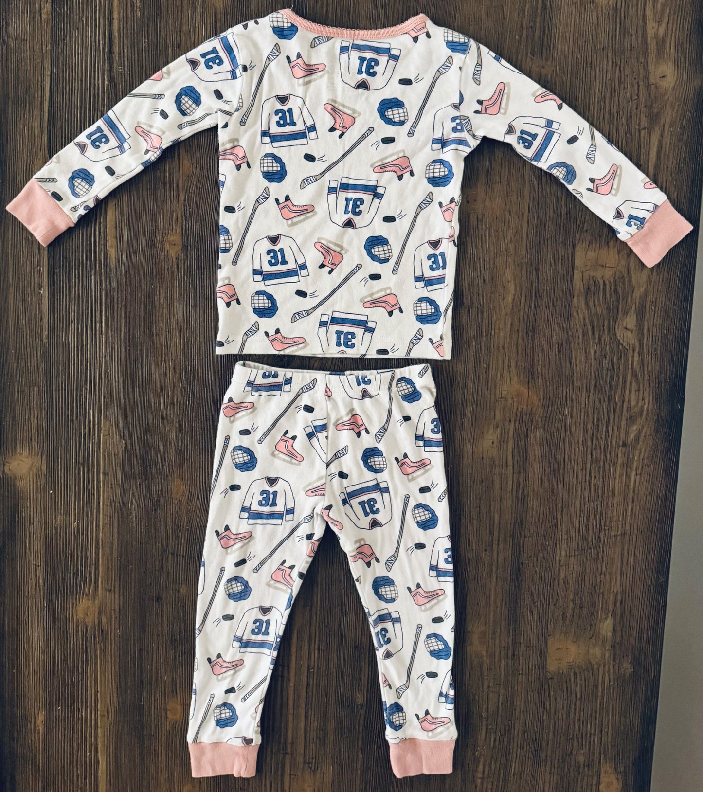 Pink Hockey Pajamas , Kids 24 Month (18-24M)