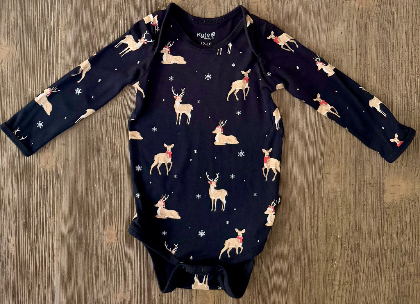 Kyte Baby Midnight Reindeer Long Sleeve Onesie , Kids 18 Month (12-18M)