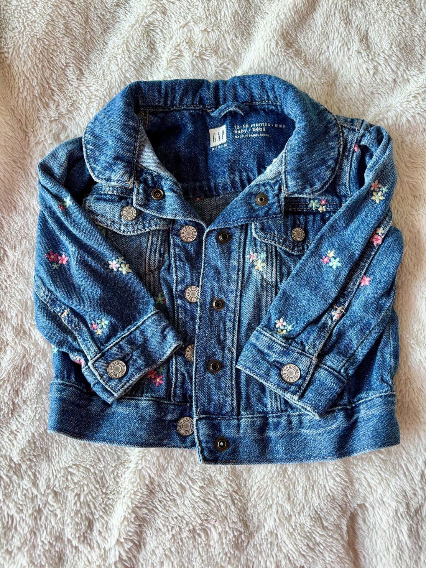 Embroidered Denim Jacket, 12-18M, Gap, Kids 12 Month (9-12M)