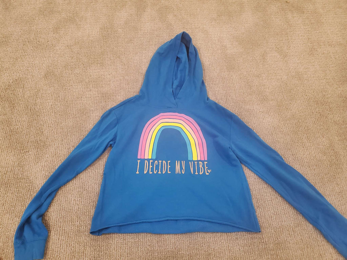 Girls - Blue Rainbow Hoodie - Size 14/16, Kids 12 & 14