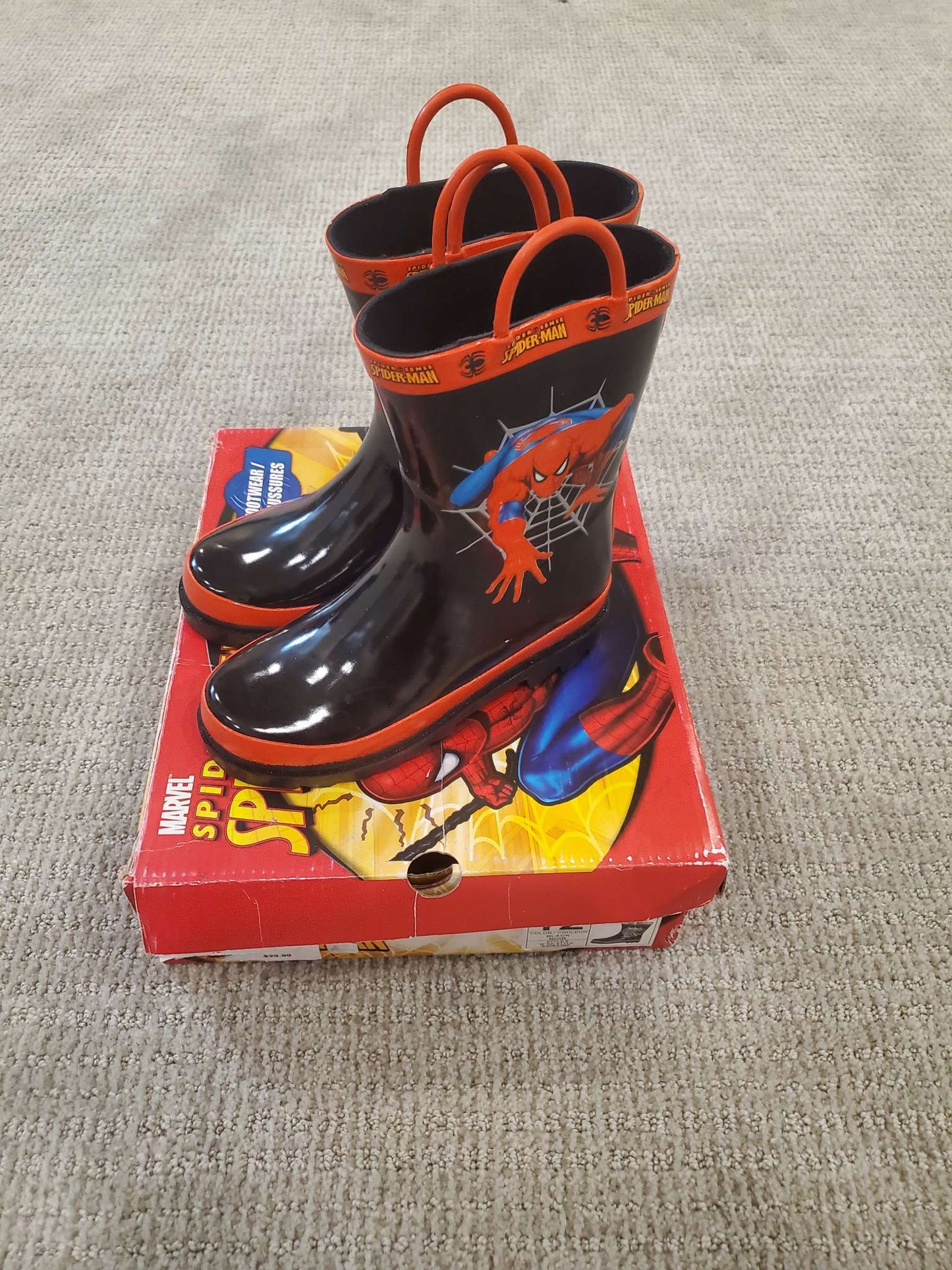Boys Spiderman Rain Boots - Size 12, Shoes 12 (Toddler:2-4yr)