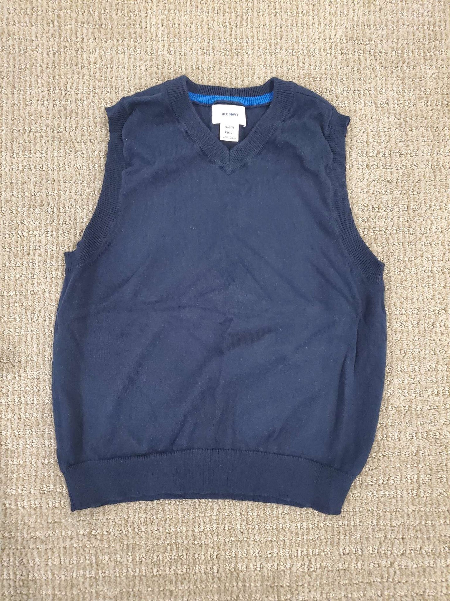 Bundle 2 pieces - Boys Old Navy Blue and Grey Dressy Vests - Size 6-7, Kids 6/6X (extra small)