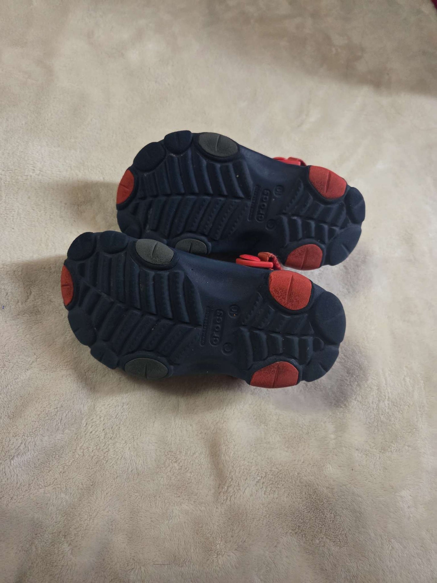 Crocs-Navy size 10, adjustable strap (Retails $30), Shoes 10 (Toddler:2-4yr)