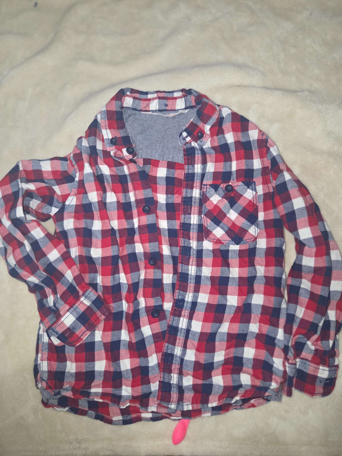 H&M 5-6T Boys Long sleeve flannel button down shirt, Kids 5/5T
