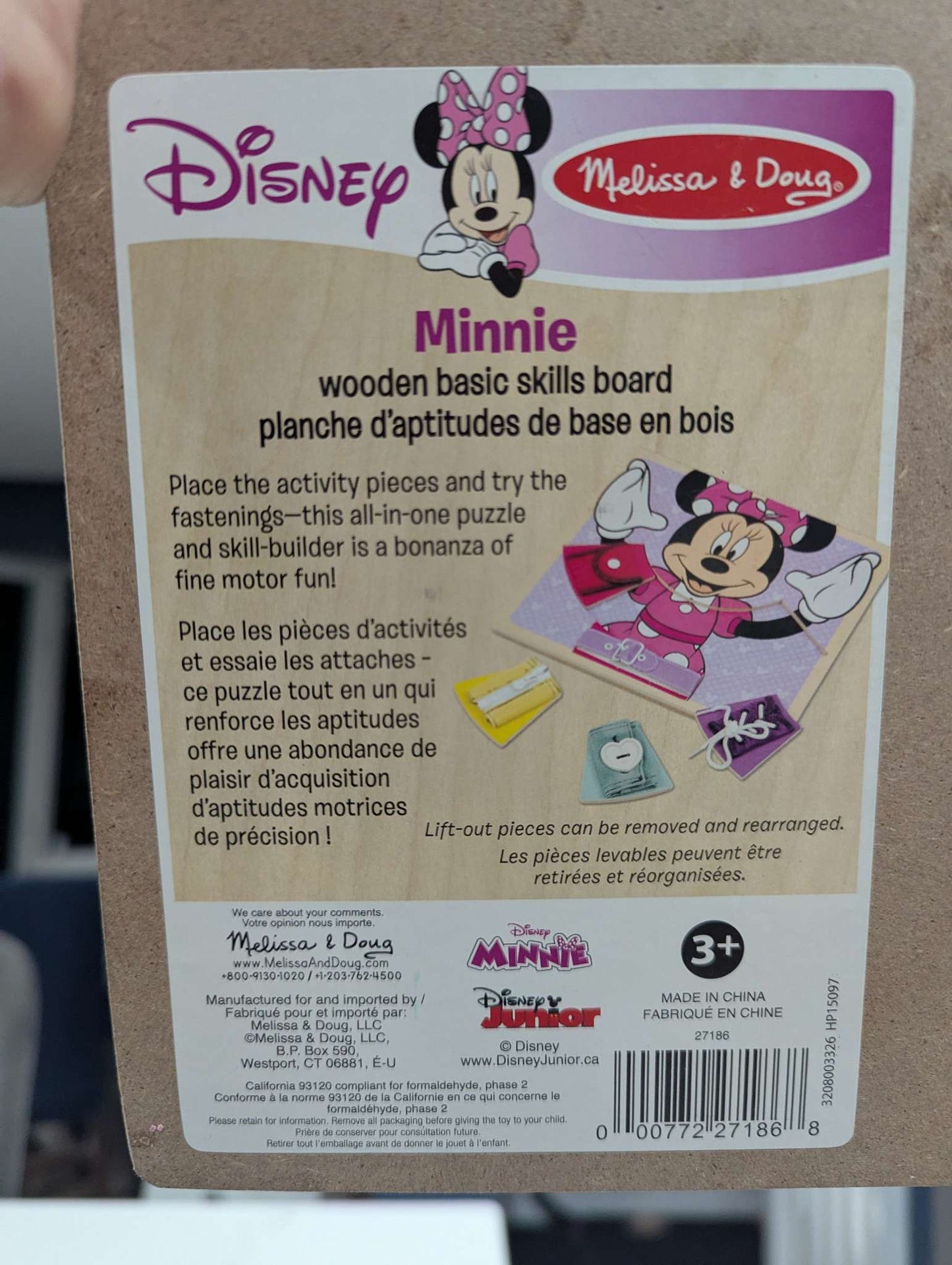 Melissa and Doug Minnie wooden basic skills board