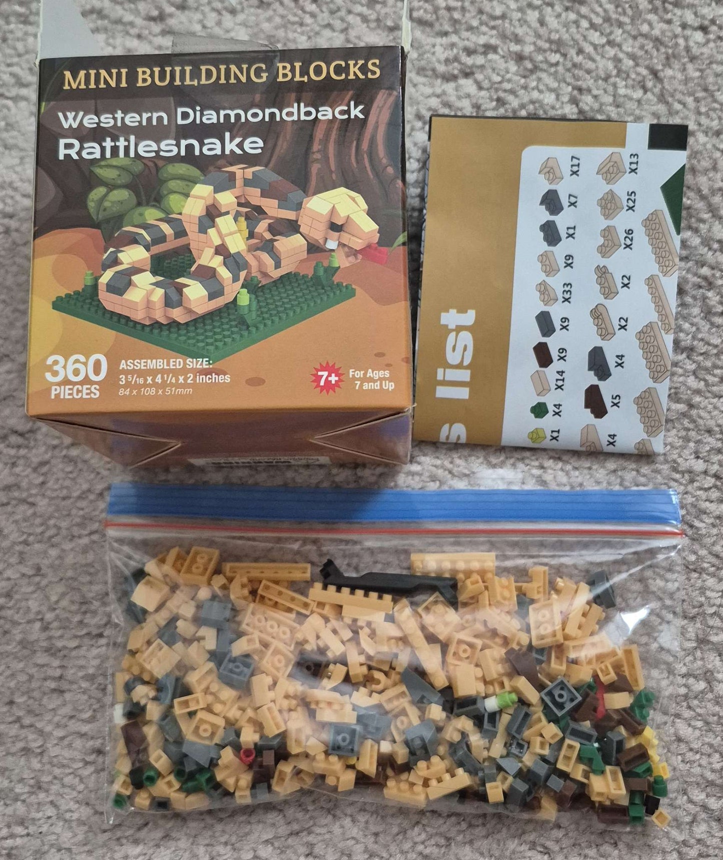 Western Diamondback Rattlesnake Mini Building Blocks set