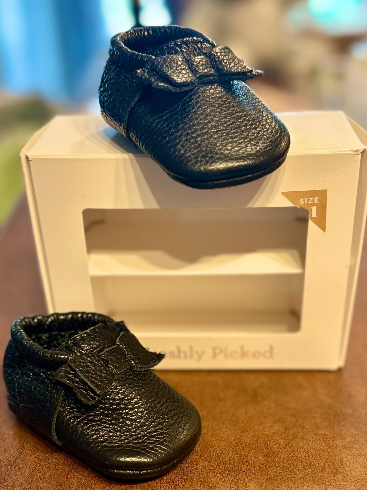 Freshly Picked Bow Moccasins , Shoes 1 (Baby: 0-12 mth)