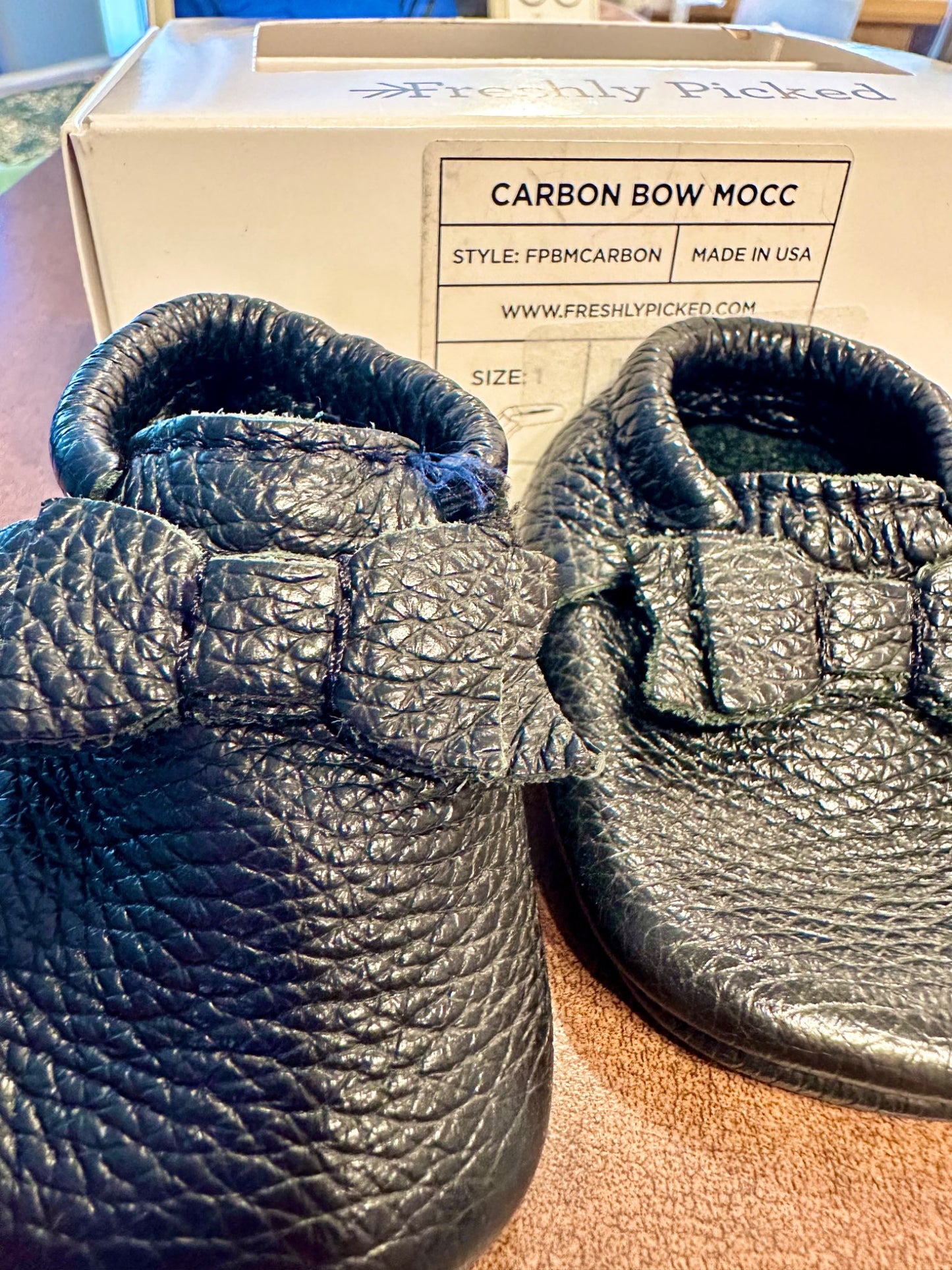 Freshly Picked Bow Moccasins , Shoes 1 (Baby: 0-12 mth)