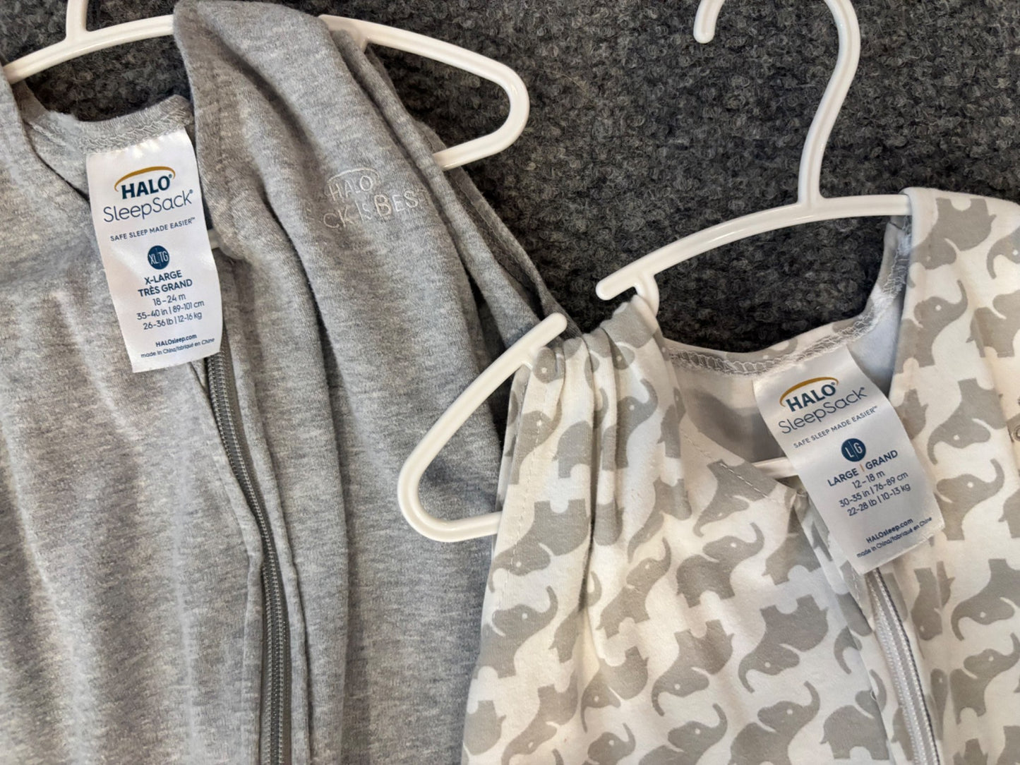 Halo cotton sleep sacks L and XL, 12-18 Months (Large)