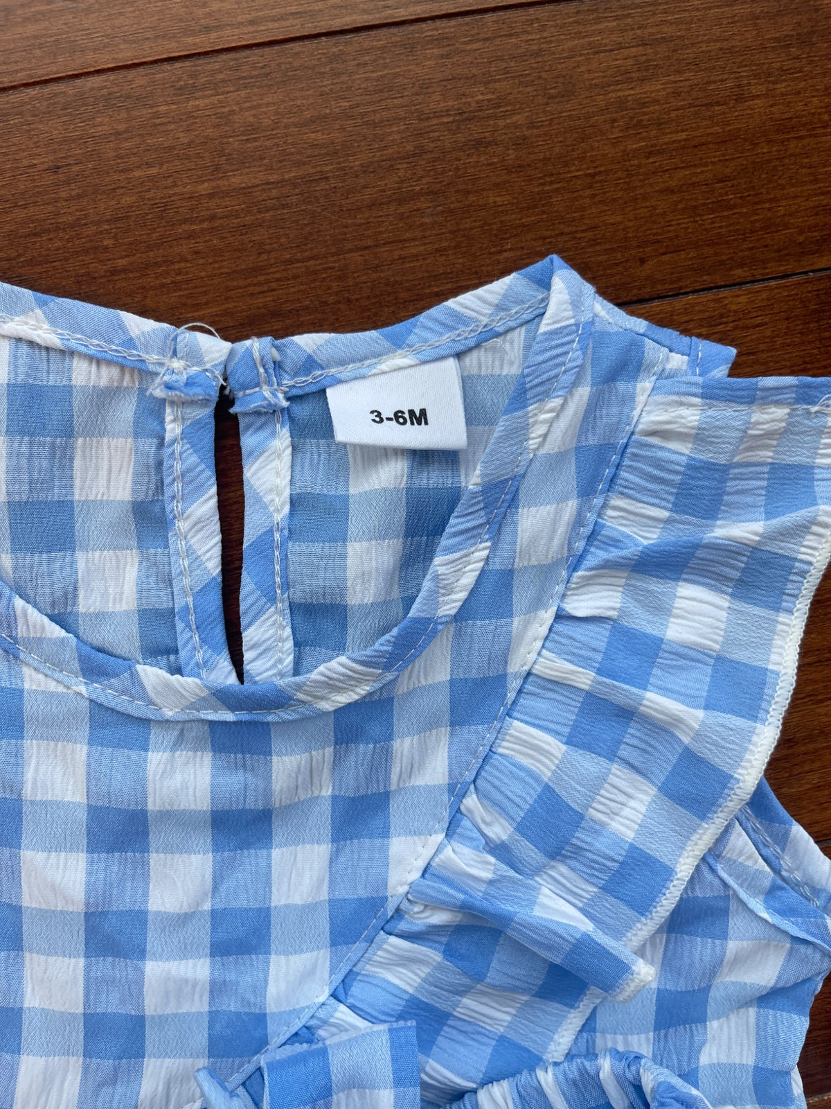 Blue Gingham Skirt Set, Kids 6 Month (3-6M)