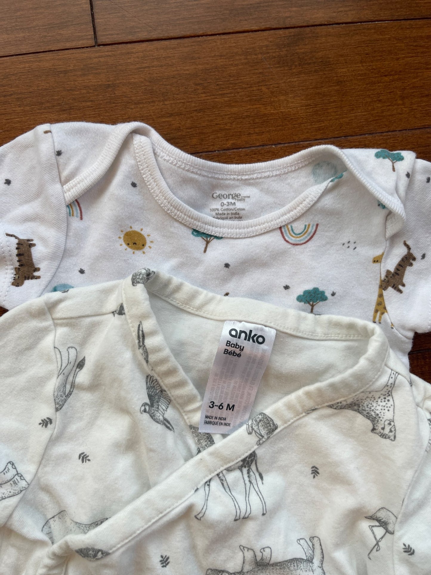 Zoo Onesies, Kids 3 Month (0-3M)