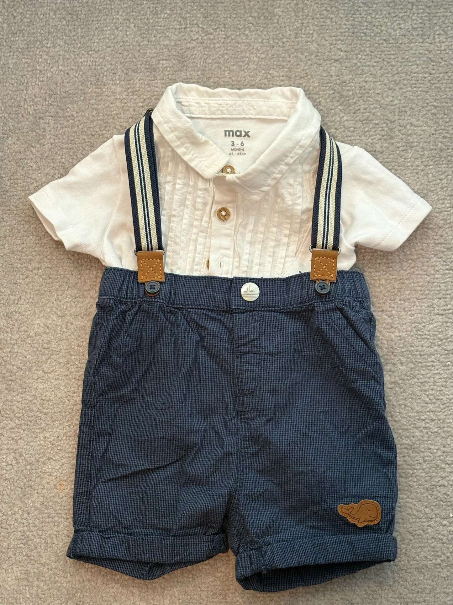 Outfit with suspenders, Kids 6 Month (3-6M)