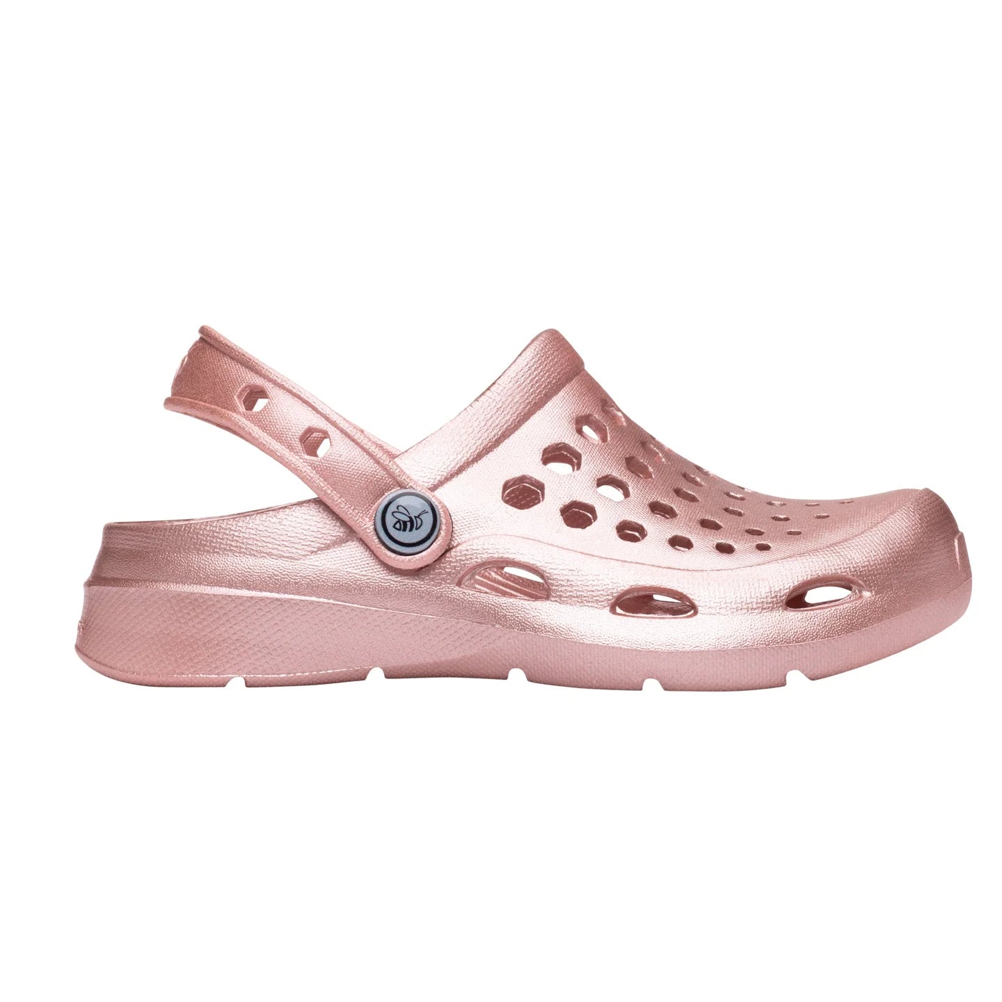 Joybees Kids Active Clog- Graphic Metallic Rose Gold - MSRP $39.99, Shoes 5 (Walkers:12-24 mth)