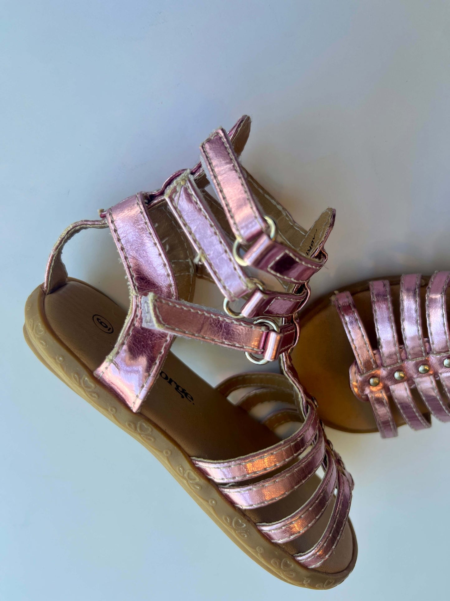 Madelyn Gladiator Sandal - Metallic Pink (Size 6), Shoes 6 (Walkers:12-24 mth)