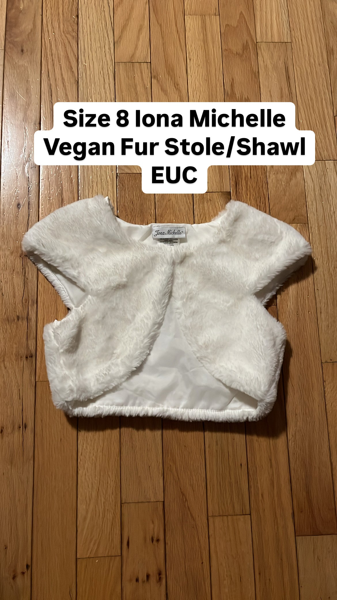 Size 8 Fur Stole/Shawl, Kids 7 & 8 (small)