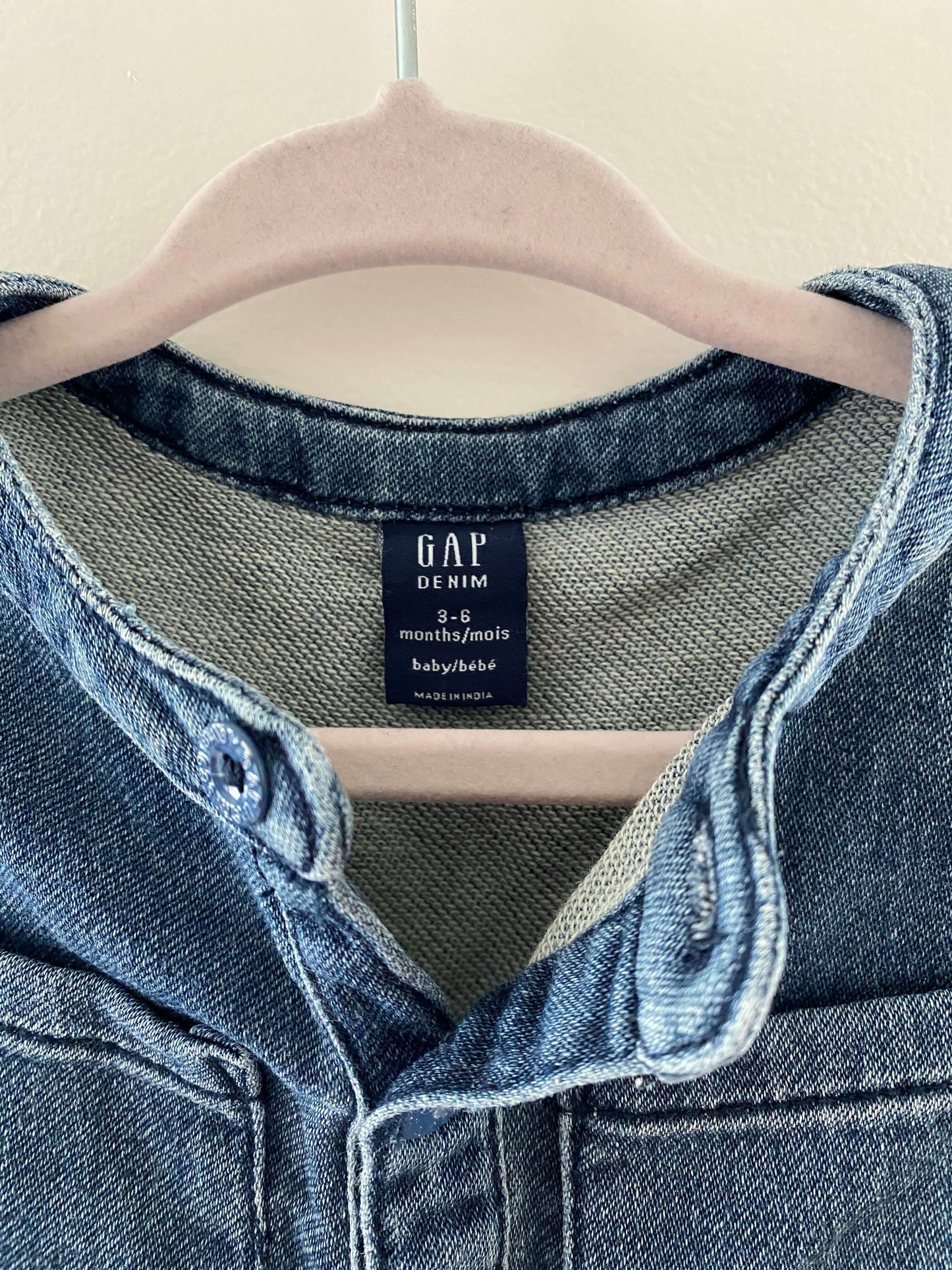 Chambray Romper w/ diaper buttons , Kids 6 Month (3-6M)