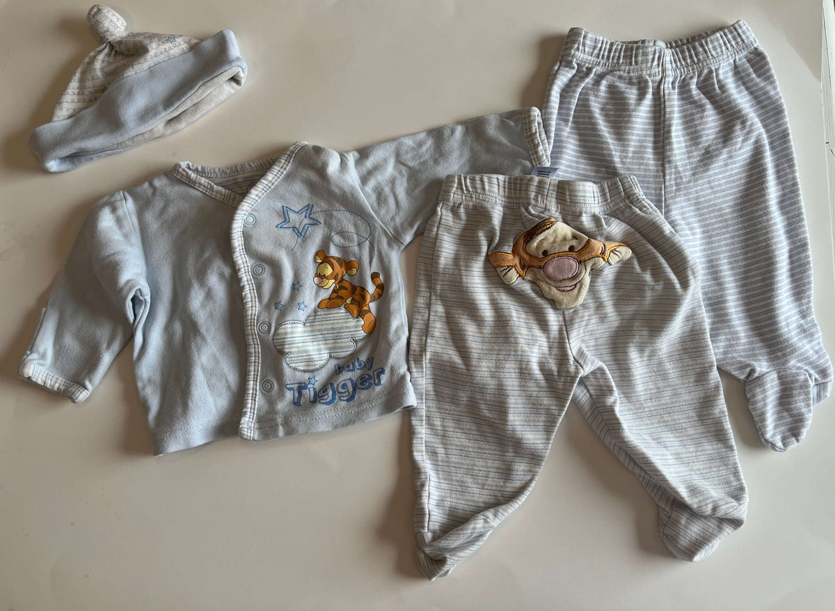 Disney Tigger 0-3 month pyjamas set, includes two pairs of pants and a matching hat., Kids 3 Month (0-3M)