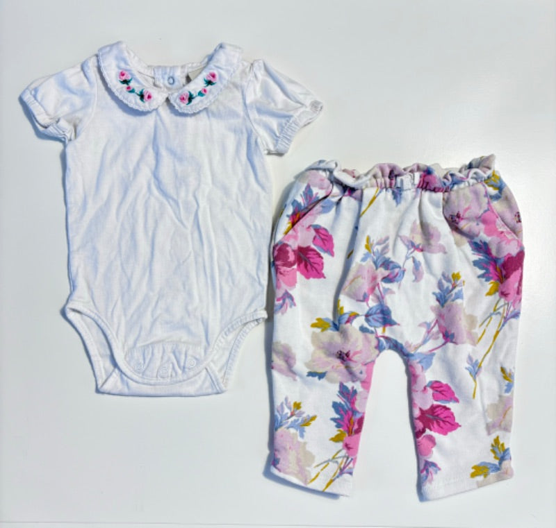 3-6m floral pants outfit, Kids 6 Month (3-6M)