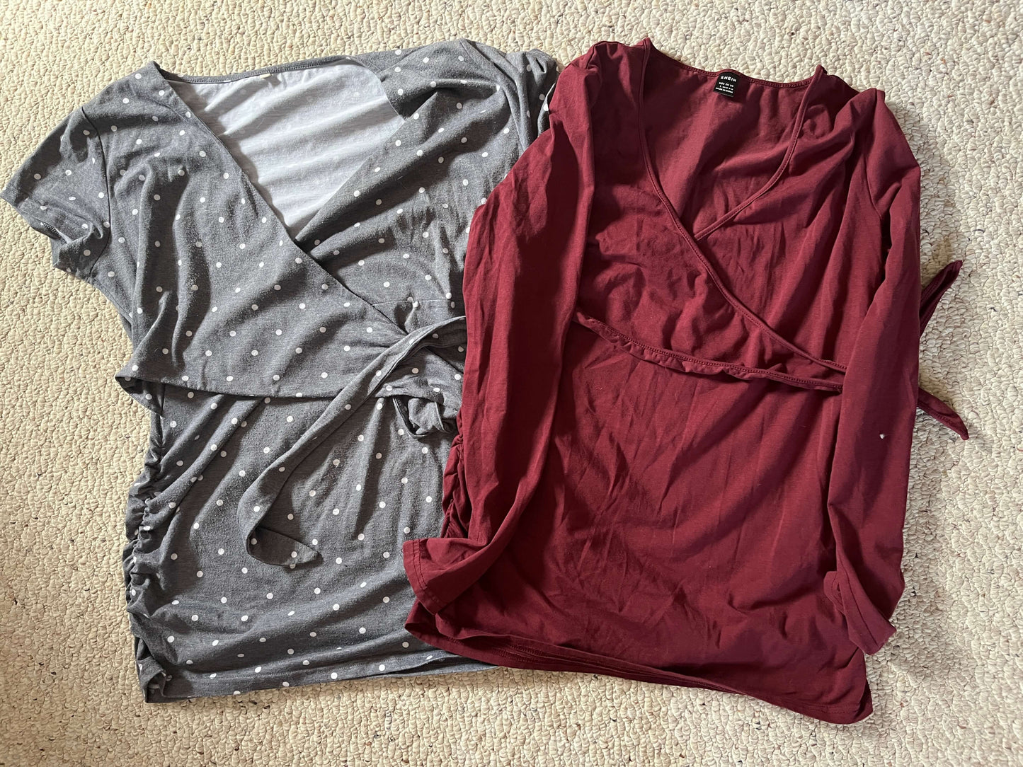 Long-Sleeve Maternity Tops – Size L (Shein & Unknown Brand), Maternity L (12-14)