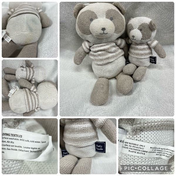 Panda large and small knitted plush