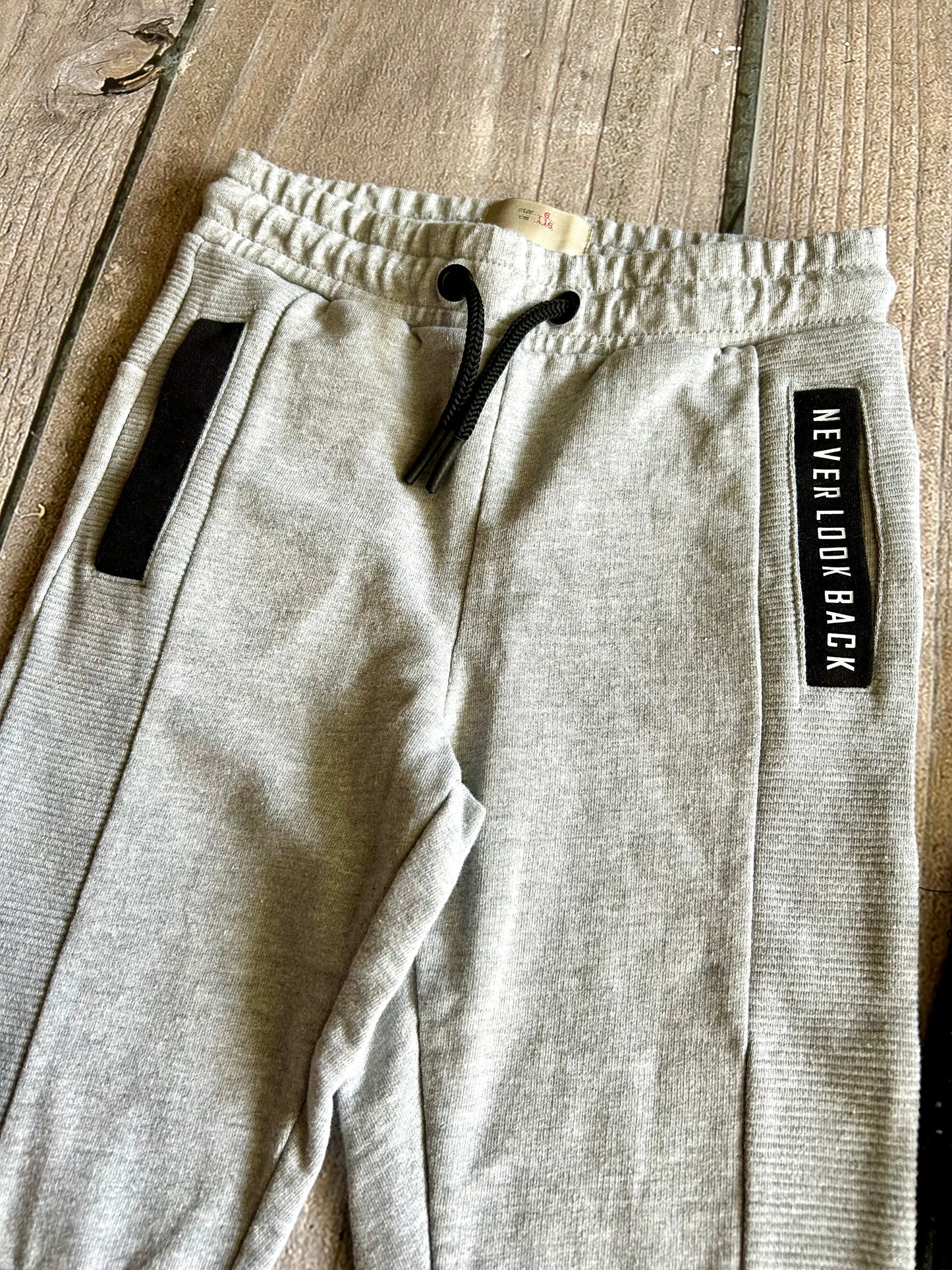 Zara Kids & H&M size 6 boys grey motto pants, sweatpants bundle, Kids 6/6X (extra small)