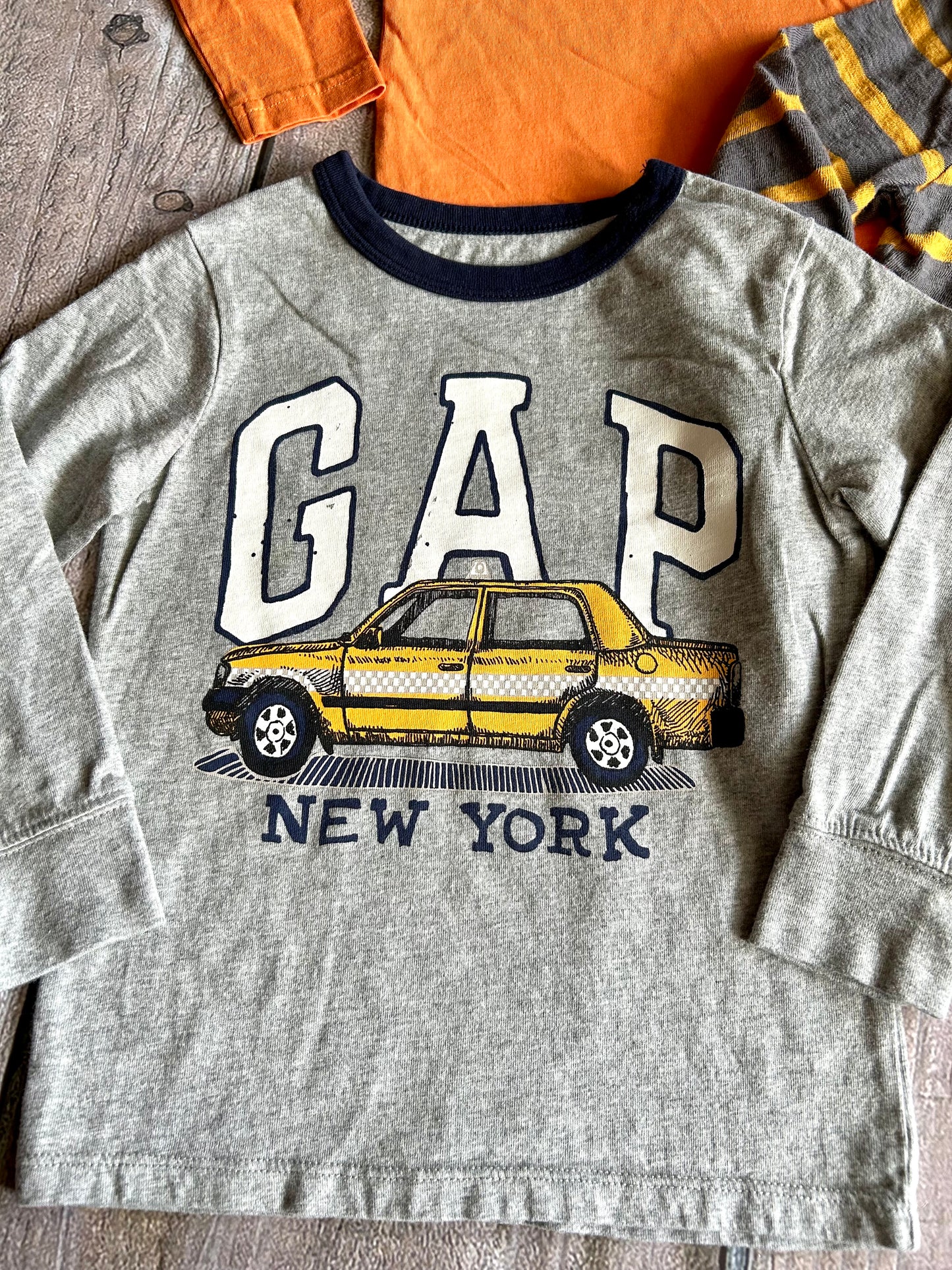 BabyGap Gymboree Joe Fresh size 4T boys long sleeve tops bundle, New York taxi, true North, stripes, Kids 4/4T