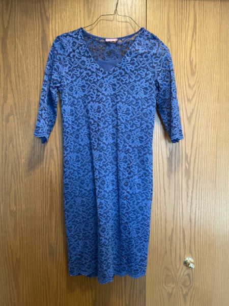 Hello MIz Maternity dress, blue lace, size L , Maternity L (12-14)
