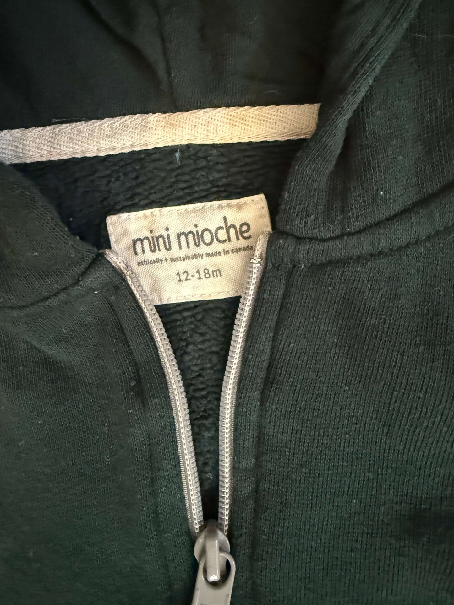 Made in Canada! Mini Mioche Plush Hoodie 12-18m; MSRP $76, Kids 18 Month (12-18M)