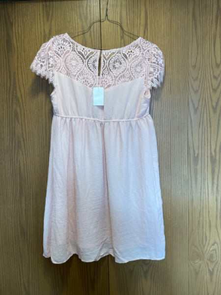 H&M pink Maternity dress with lace, size L , Maternity L (12-14)