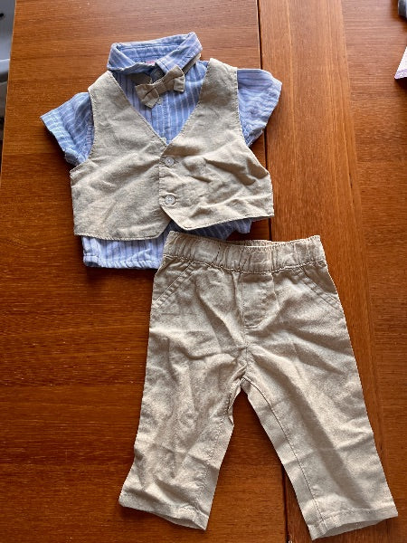 Linen Style Outfit 3-6months, Kids 6 Month (3-6M)