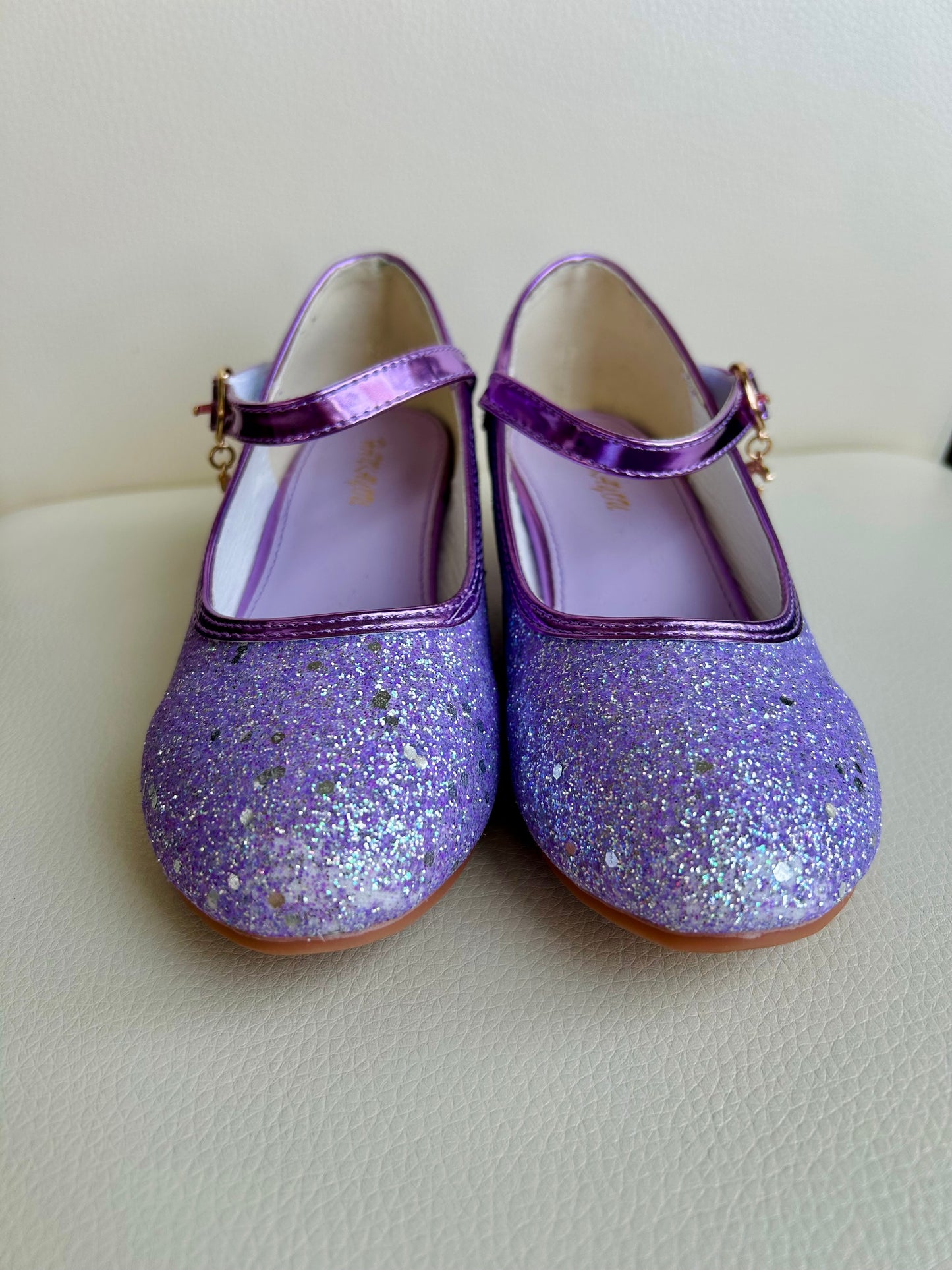 Lavender purple sparkly girls princess glitter shoes, dress up shoes, size 32 (1-1.5Y), Shoes 1 (Kids:4-8yr)