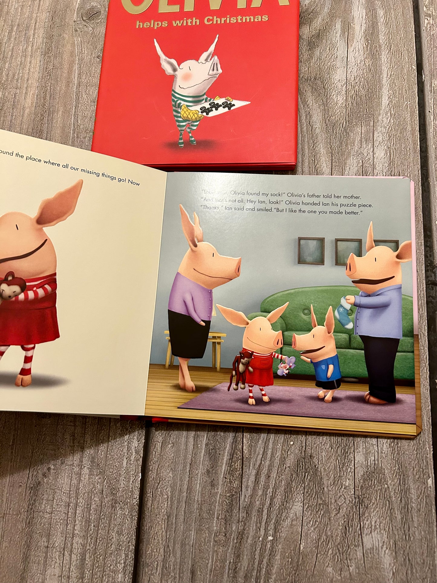 Olivia Claus & Olivia helps with Christmas hardcover books, EEUC