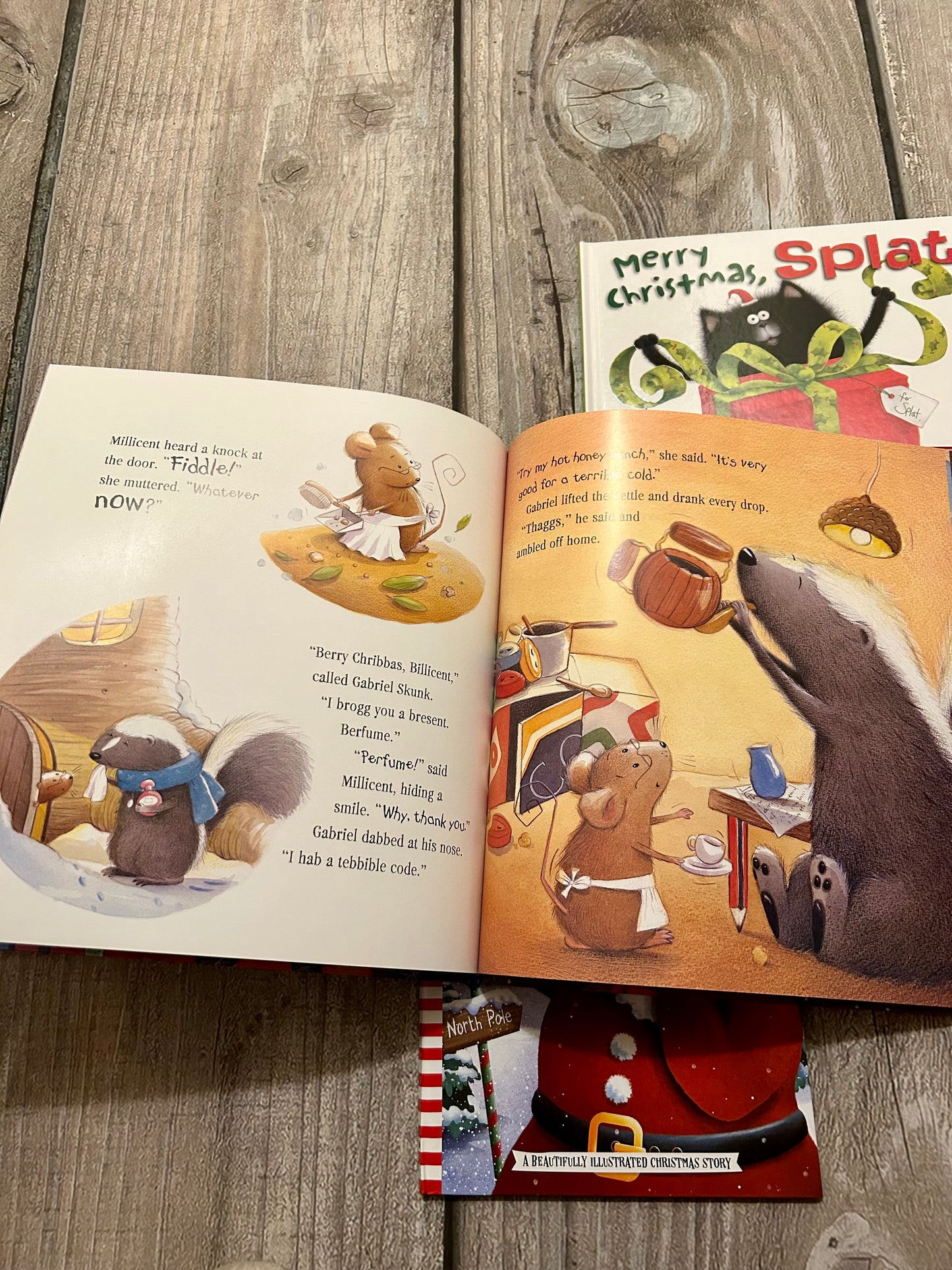 Christmas hardcover books bundle, Splat The Cat, Best Christmas Ever, Santa’s Funny Ho-Ho-Ho