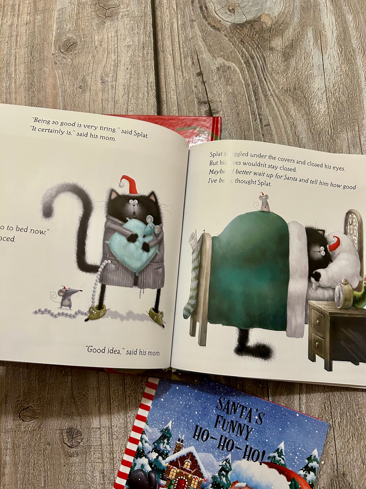 Christmas hardcover books bundle, Splat The Cat, Best Christmas Ever, Santa’s Funny Ho-Ho-Ho