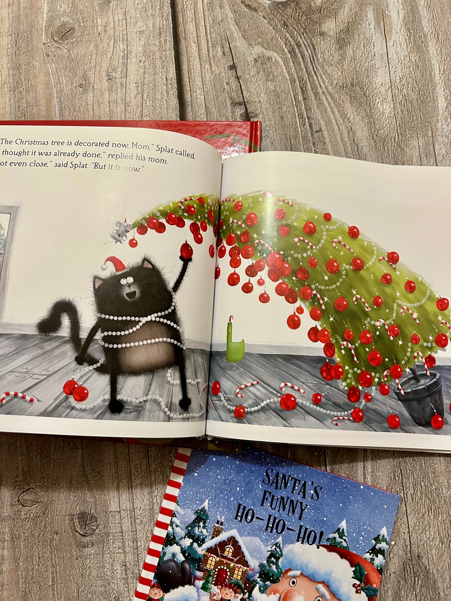 Christmas hardcover books bundle, Splat The Cat, Best Christmas Ever, Santa’s Funny Ho-Ho-Ho