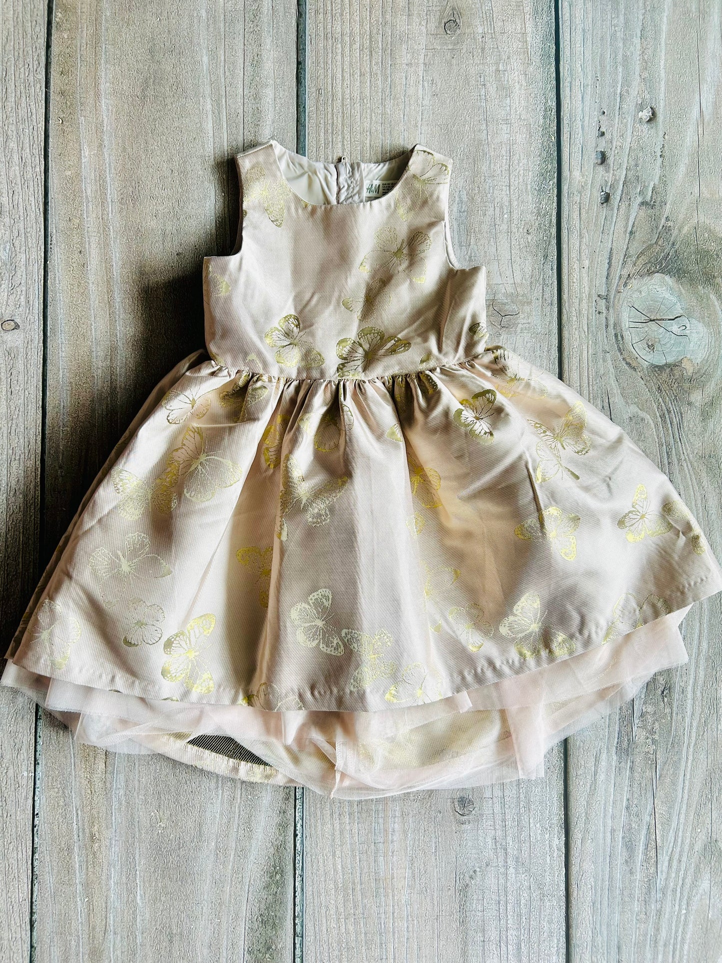 H&M size 4-5yrs girls ballet pink gold butterfly fancy princess dress, Kids 5/5T (extra small)