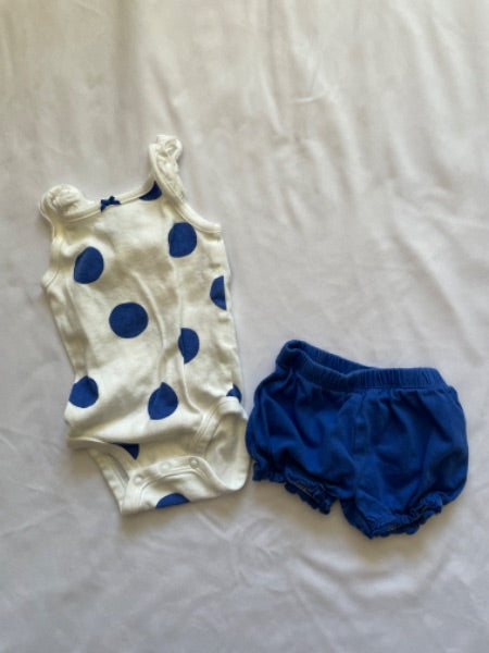 Carter’s 2 piece blue dots sunshine outfit 3 months , Kids 3 Month (0-3M)