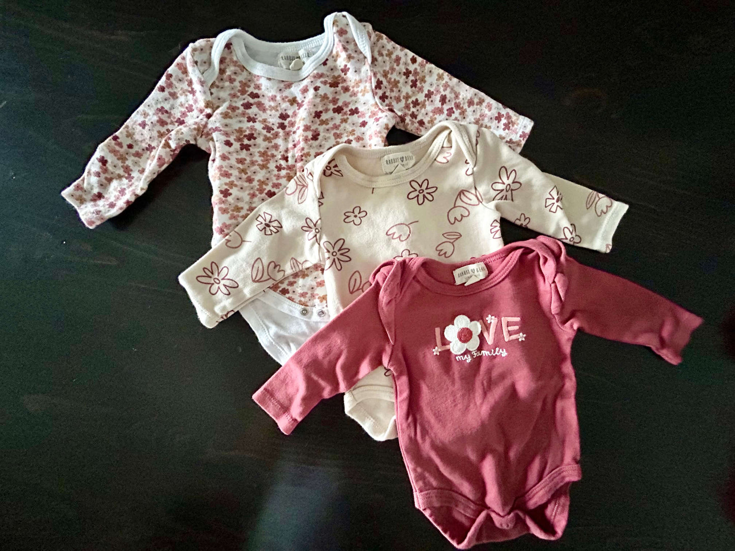 3 Organic Cotton Long Sleeve Bodysuits 3-6 months, Kids 6 Month (3-6M)