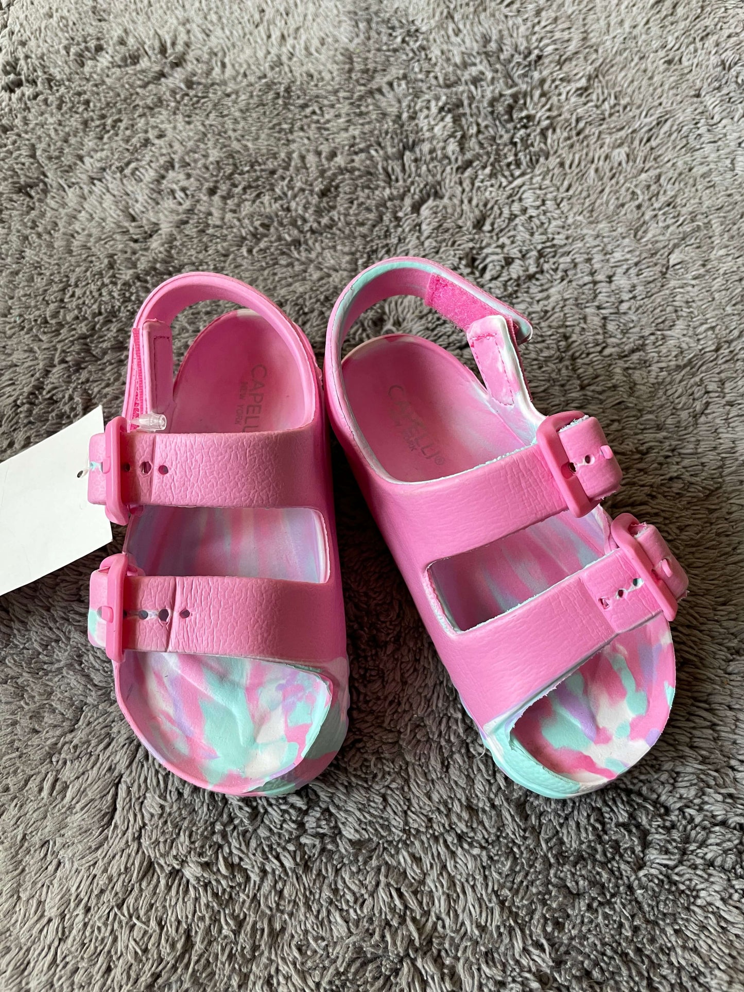 NWT size 4 girls sandals- pink/teal , Shoes 5 (Walkers:12-24 mth)