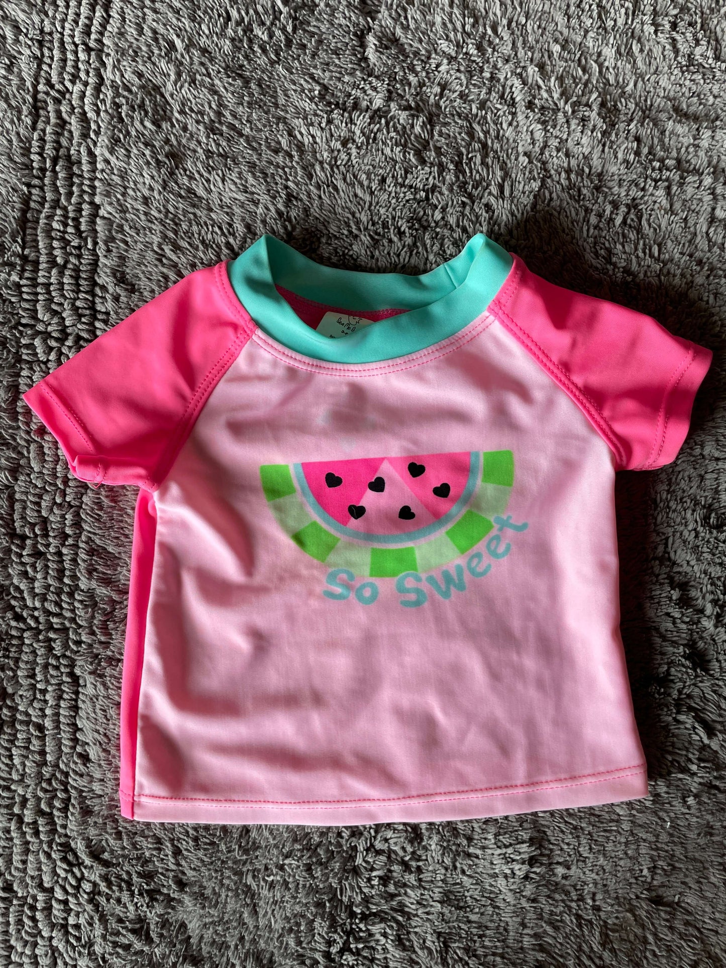 Sea Me Swim 3-6M swim top- watermelon, Kids 6 Month (3-6M)