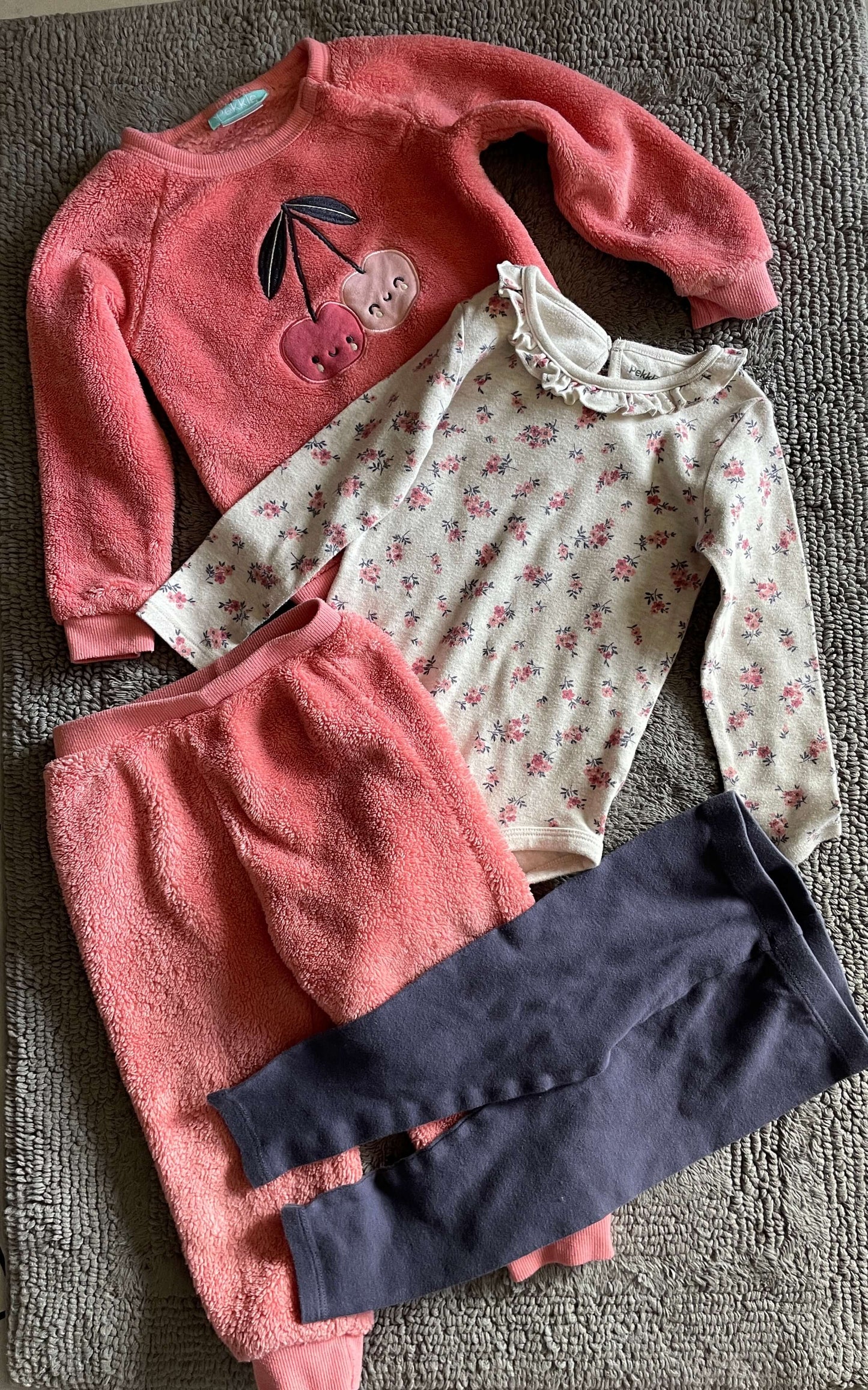 Pekkle 4 piece set- cherries, 24M, Kids 24 Month (18-24M)