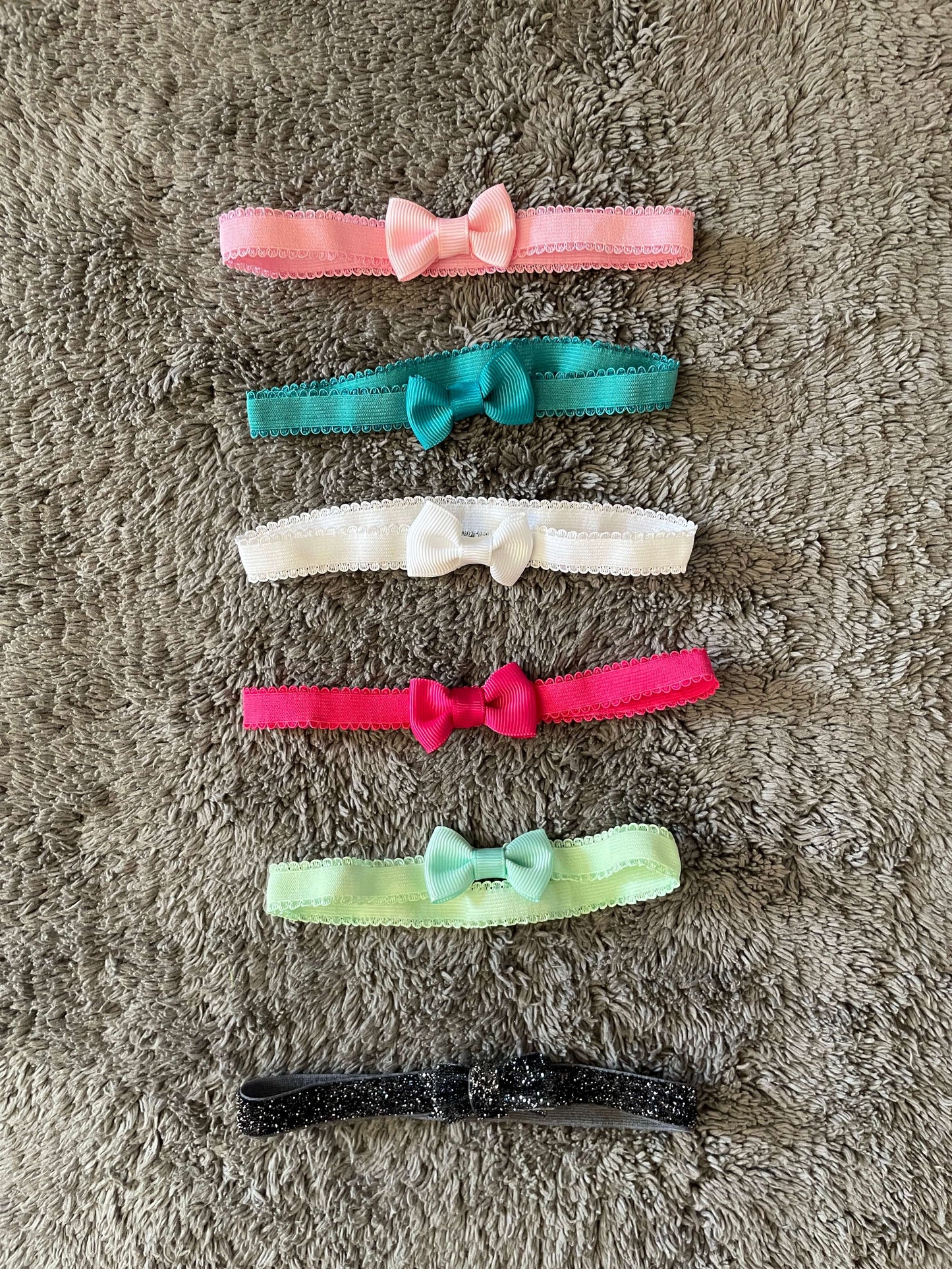 bundle of 6 baby girl bow headbands