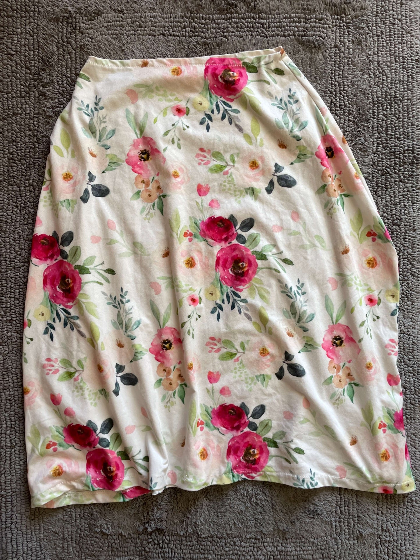 Pink/green floral car seat cover/nursing cover