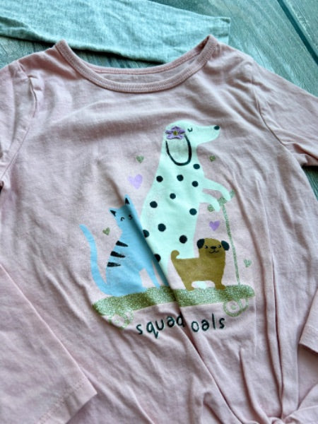 Carter’s girls size 5 bundle of tops, dog and cat themed, Kids 5/5T (extra small)