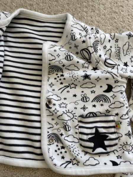 Frugi 🇬🇧 (UK Brand) - Reversible jacket and matching bodysuit, Kids 6 Month (3-6M)